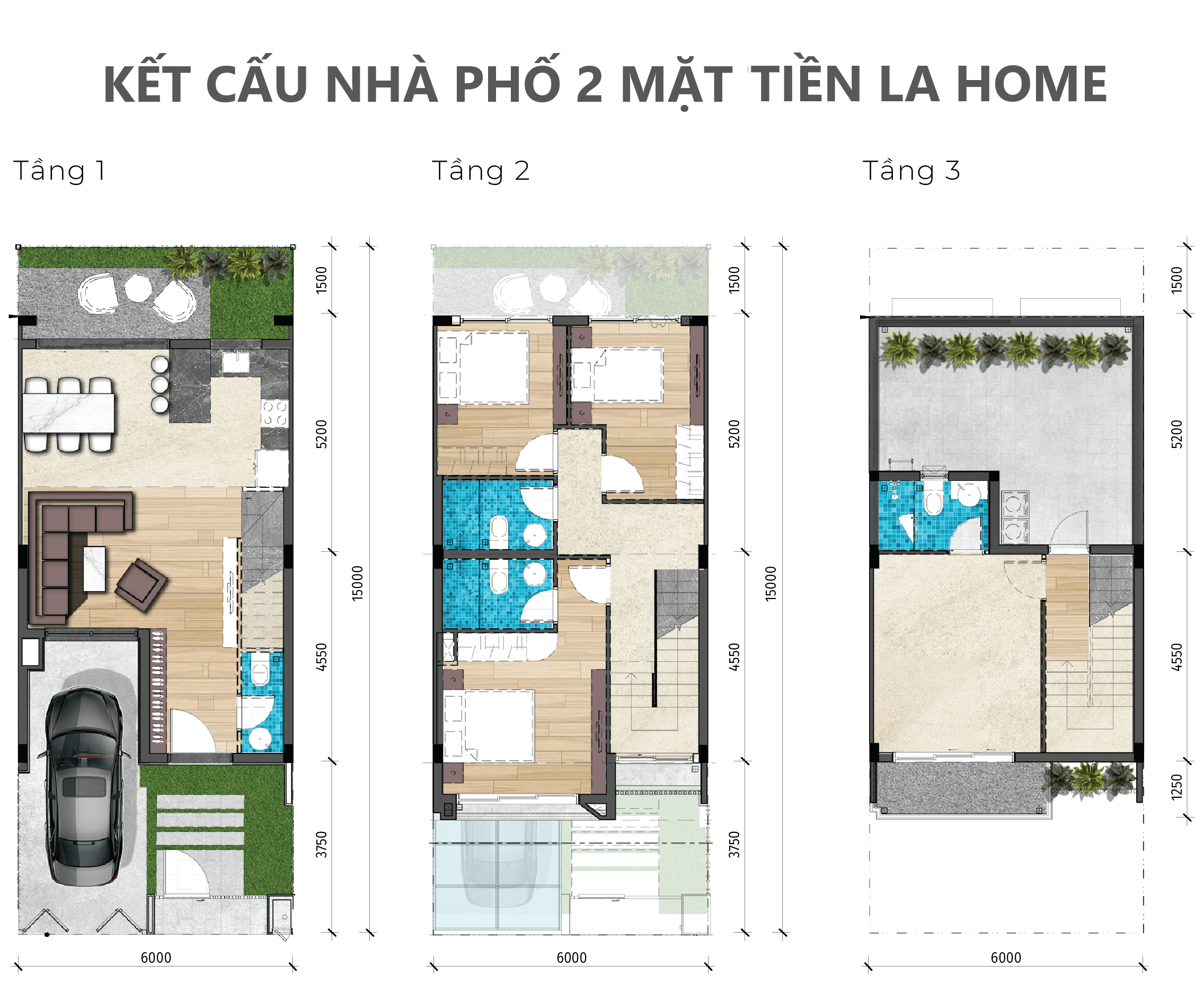 KẾT CẤU NHÀ PHỐ 2 MẶT TIỀN LA HOME