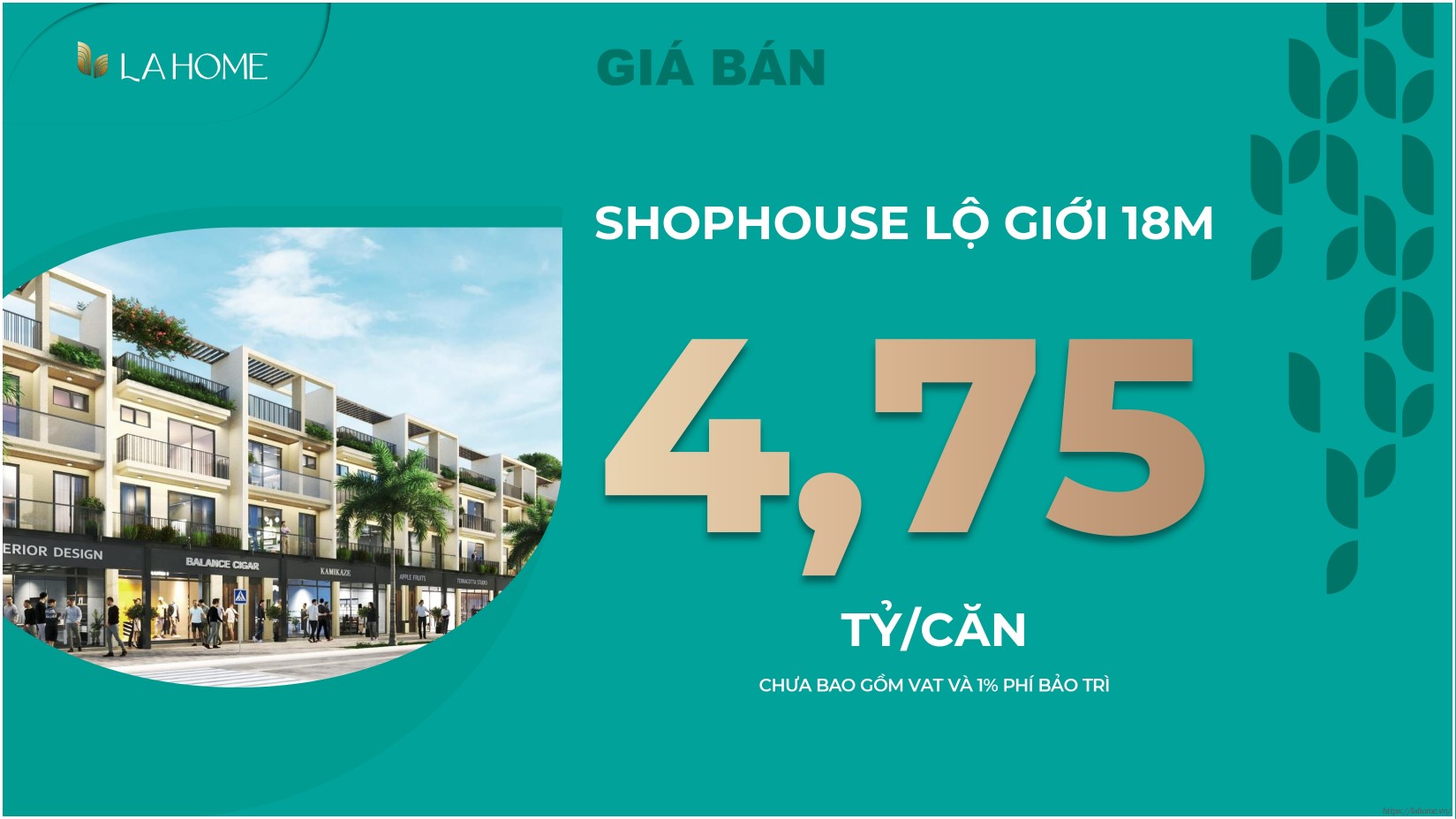 Giá Bán Cực Hấp Dẫn Của Shophouse La Home Mặt Tiền Lộ Giới 18m