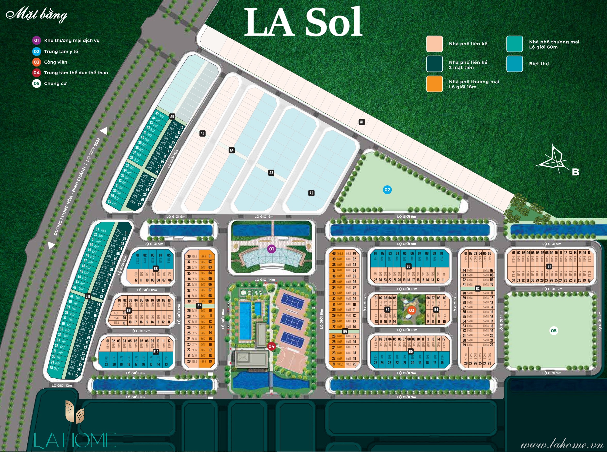 Mặt Bằng Chi Tiết Phân Khu La Sol Dự án La Home