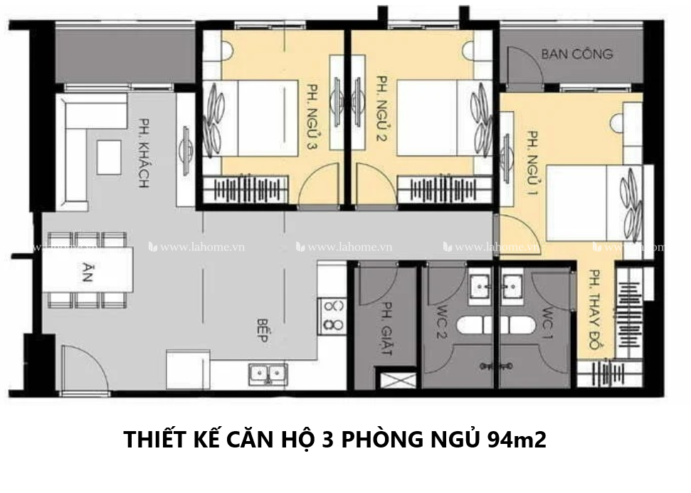 Hình ảnh Thiết Kế Căn Hộ 3pn