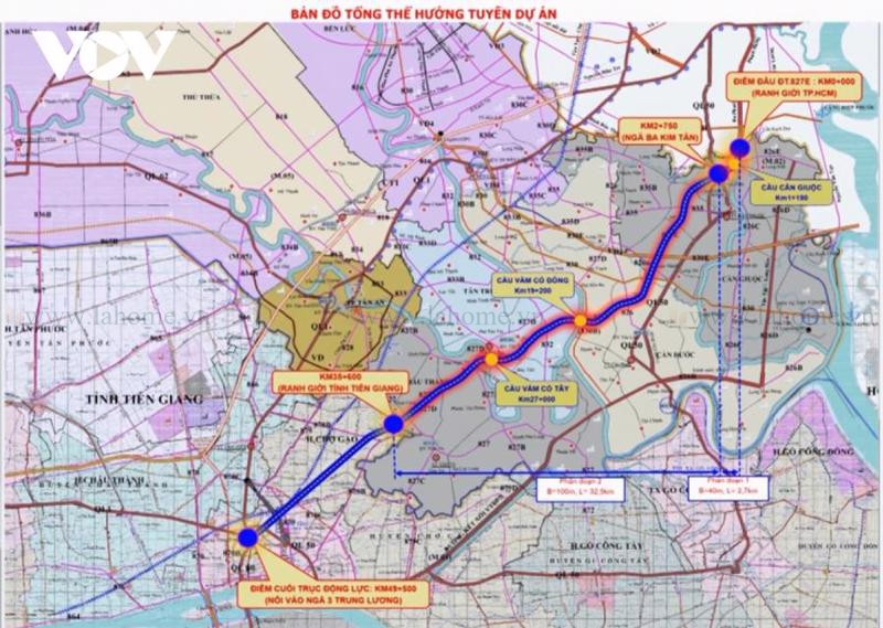 đường nối tphcm - long an - tiền giang
