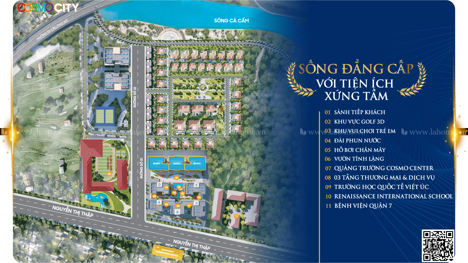 Danh Mục Tiện ích Nội Khu Tại Cosmo City