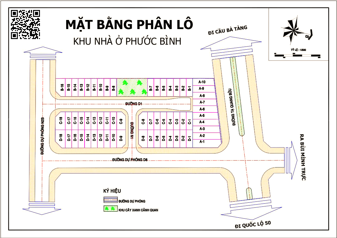 Mặt Bằng Phân Lô Khu Nhà ở Dự án Phước Bình Home Quận 08