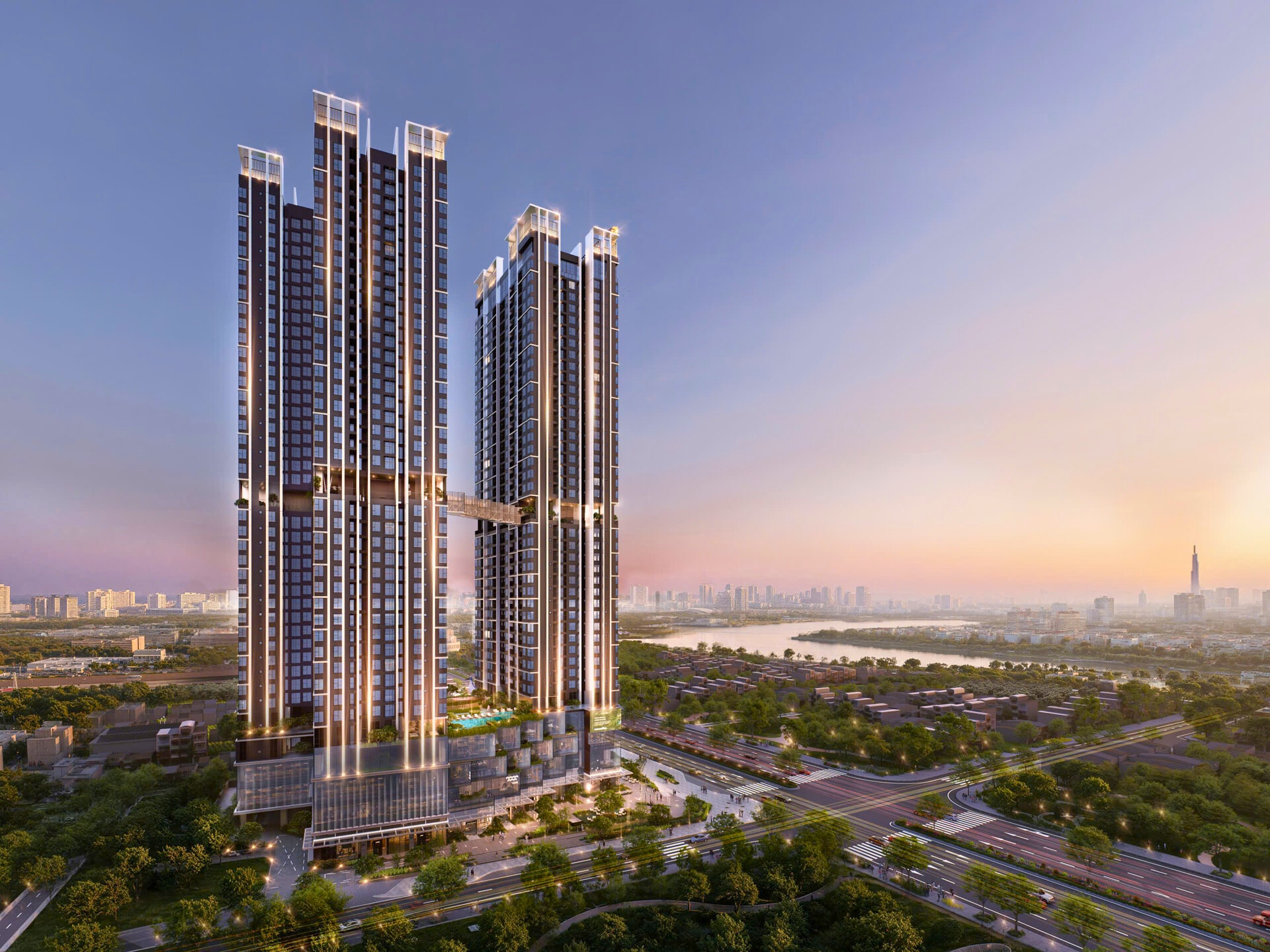 Ảnh thể hiện góc nhìn của dự án The Emerald Boulevard, do công ty Lê Phong đảm nhận vai trò chủ đầu tư.